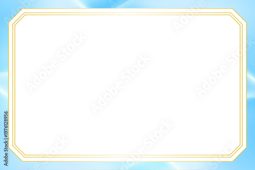 高級感あふれるフレームの招待状テンプレート背景デザイン素材　水色