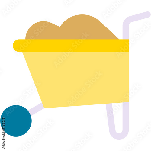 Vector Icon Wheelbarrow, Construction, Garden, Wheel, Cart