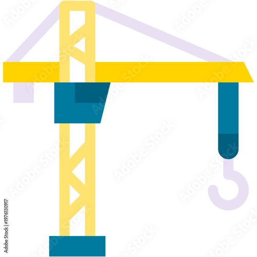 Vector Icon Cranes, Hook, Shipping, Crane Machine, Construction And Tools