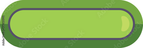 Green oblong button or banner interface for digital media applications