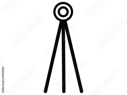 Camera Tripod and Signal Tower Minimalist Vector Icon
