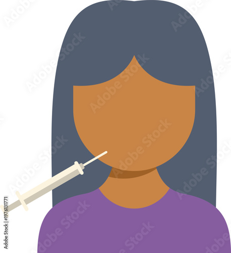 Woman receiving an anti aging injection on her face for beauty treatment