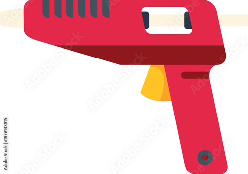 Red glue gun providing a versatile tool for various craft and repair projects
