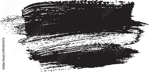 Black abstract brush stroke textured background with transparent checkered overlay.