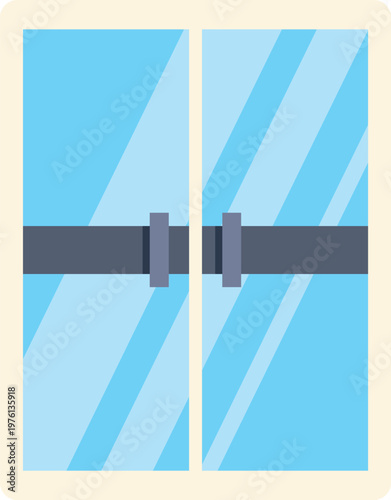 Double pane glass window presenting a clear reflection