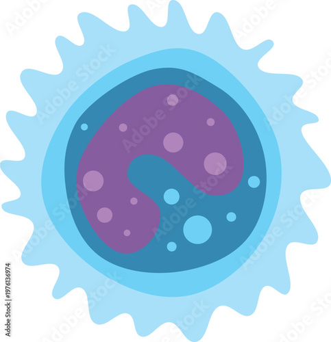 Monocyte white blood cell illustration representing immunity and human health
