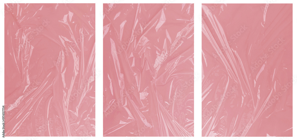 Fototapeta premium Collection wrinkled plastic, plastic or polyethylene bag texture