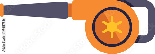 Orange leaf blower icon for garden cleaning