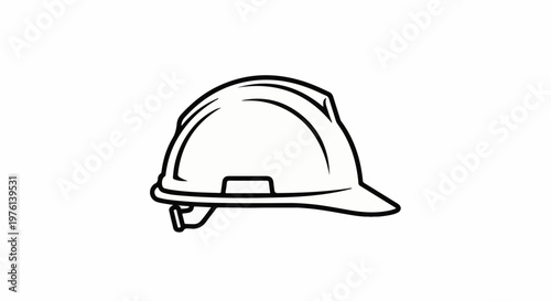 Outline of a hard hat on a white background