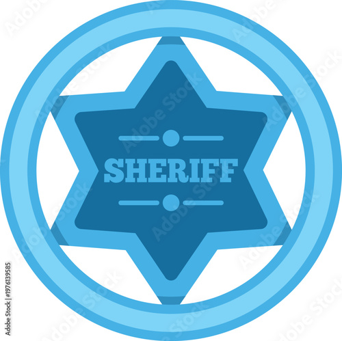 Sheriff badge star icon symbolizing law enforcement, protection, and security
