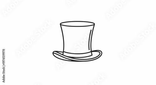 Outline drawing of a classic top hat with a flared brim