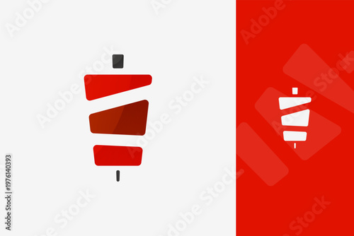 Premium Gradient Kebab Burrito Logo Modern Fast Food Wrap Restaurant Brand Vibrant Identity Vector Template