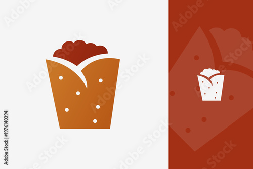 Premium Gradient Kebab Burrito Logo Modern Fast Food Wrap Restaurant Brand Vibrant Identity Vector Template