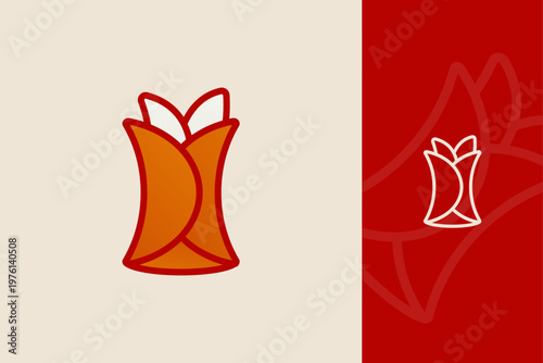 Premium Gradient Kebab Burrito Logo Modern Fast Food Wrap Restaurant Brand Vibrant Identity Vector Template