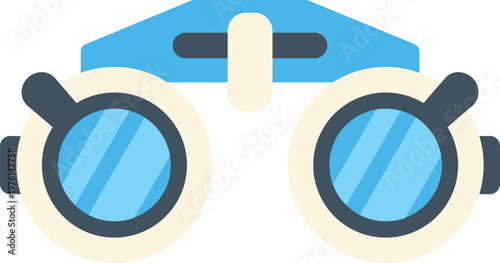 Minimal flat style binoculars icon symbolizing vision, discovery, and observation