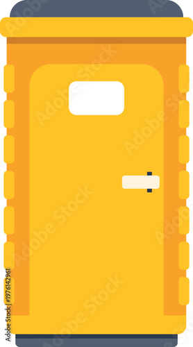 Bright yellow portable toilet unit symbolizing outdoor hygiene and sanitation services