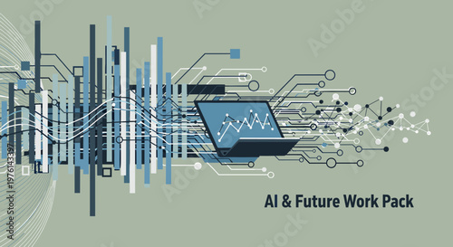 A modern graphic showcasing abstract data and growth. Ideal for marketing materials, website backgrounds, or social media posts communicating progress