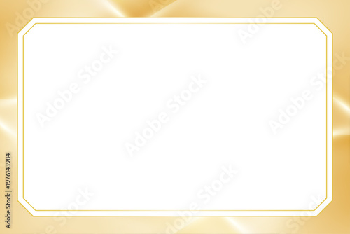 高級感あふれるフレームの招待状テンプレート背景デザイン素材　ゴールド