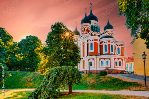 Obraz na płótnie Alexander Nevsky Cathedral in Tallinn Old Town on a Summer Evening