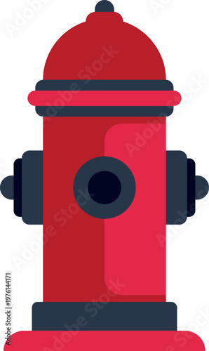 Bright red fire hydrant illustration symbolizing urban safety and emergency response
