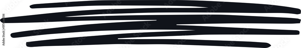 Fototapeta premium Black Hand Drawn Scribble Brush Stroke and Underline Element