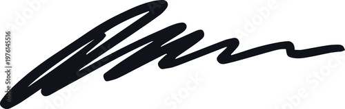 Abstract Black Hand Drawn Brush Stroke and Signature Mark