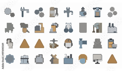 Minimal UI icon grid – checkmarks, plus, minus, settings and controls