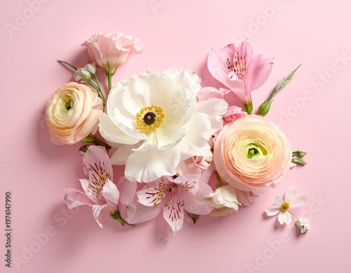 Beautiful bouquet of pink and white flowers.