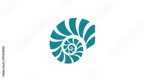 Abstract nautilus shell spiral illustrating the golden ratio and Fibonacci sequence.