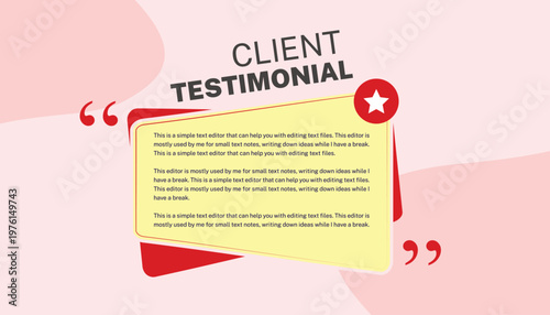 Set of client testimonials or review social media post design, client feedback template with landscape size, modern, and creative