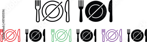Visual representation of dining restrictions and permissions using utensils
