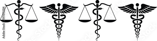 Symbolic representation of justice and medical profession combination