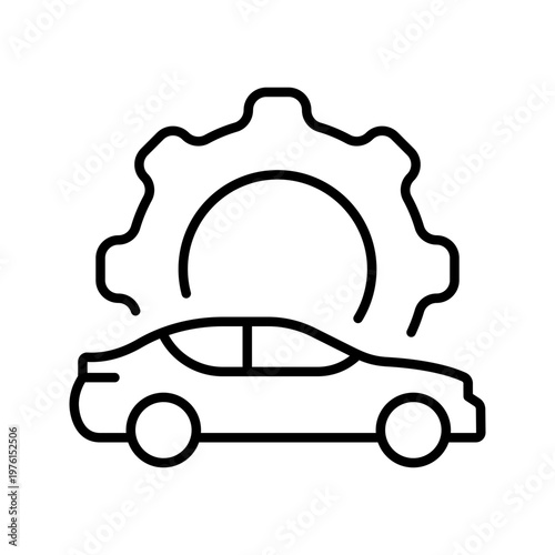 Car maintenance icon. Industry and vehicle maintenance line symbol. Black and white.