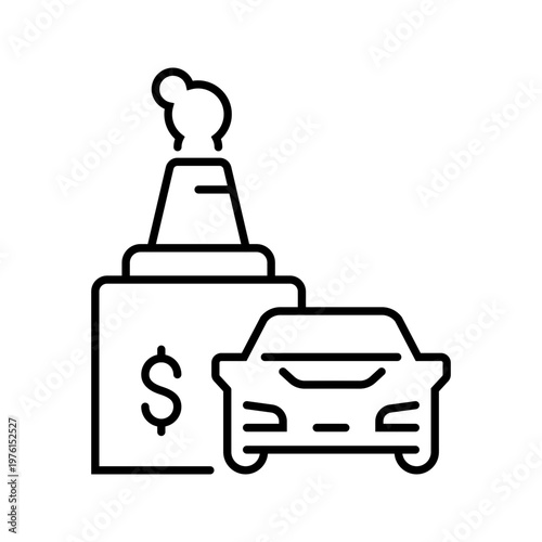 3d printing icon. Industry and additive manufacturing line symbol. Black and white.