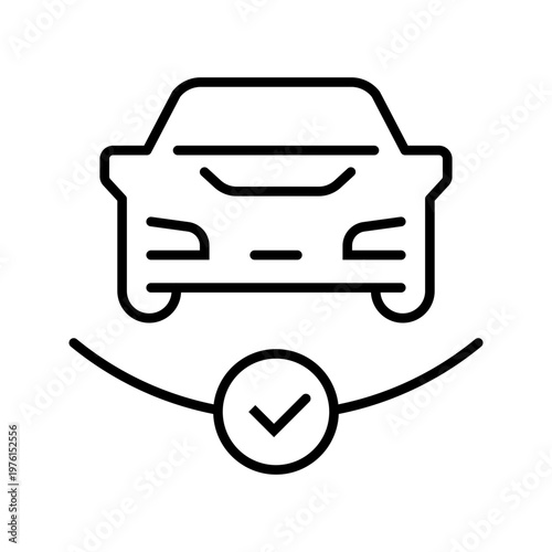 Car repair icon. Industry and vehicle maintenance line symbol. Black and white.