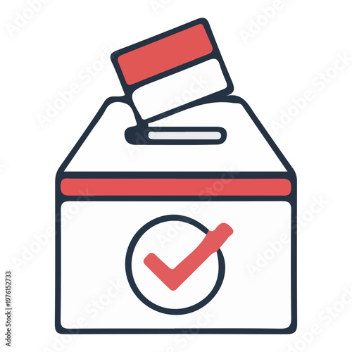 Voting Ballot Box Icon Illustration