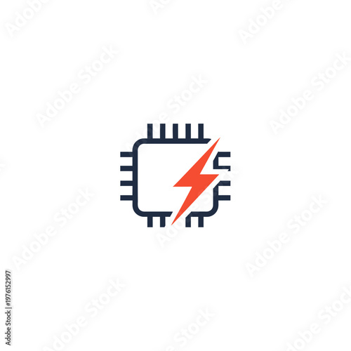 Electricity Microchip Circuit Board Symbol.