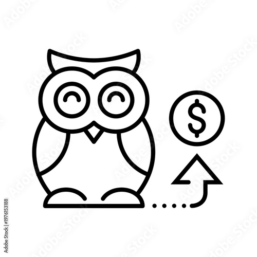 Paid training icon. Education and corporate training line symbol. Black and white.