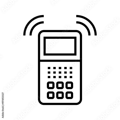 Remote control icon. Electronics and remote control line symbol. Black and white.