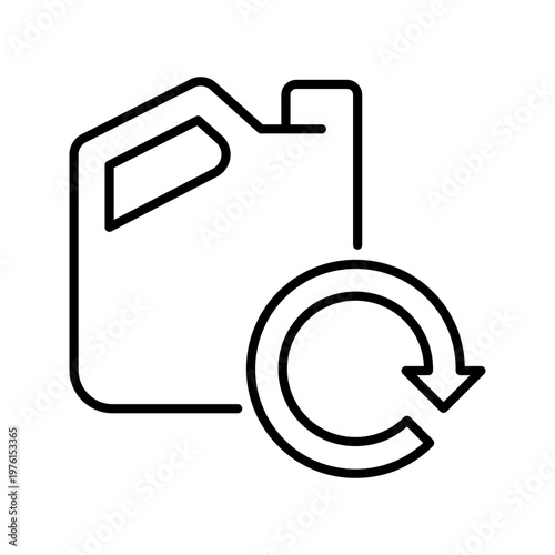 Renewable fuel icon. Environment and renewable energy line symbol. Black and white.