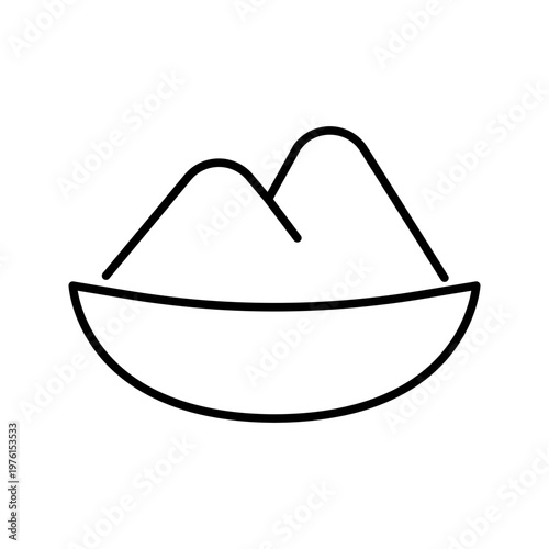 Talc powder icon. Lifestyle and personal care line symbol. Black and white.