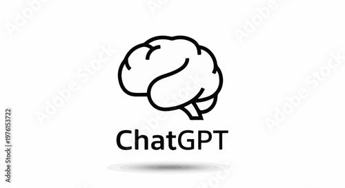 A black outline of a human brain sits above the text "ChatGPT