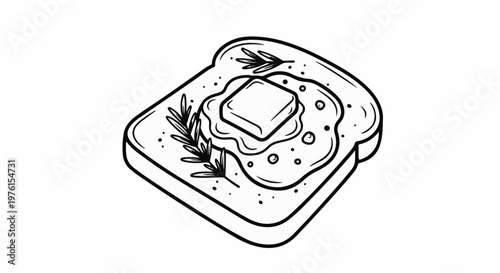 A delicious slice of toast with butter and herbs, a simple delight