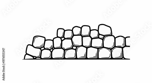 A rough stone wall with irregular shapes and varied sizes