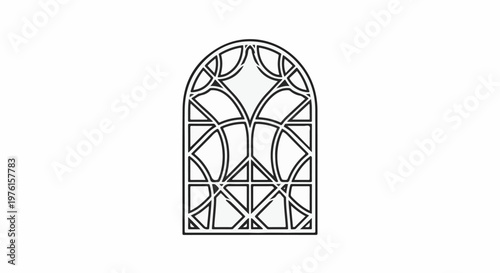 Ornate Gothic arched window outline