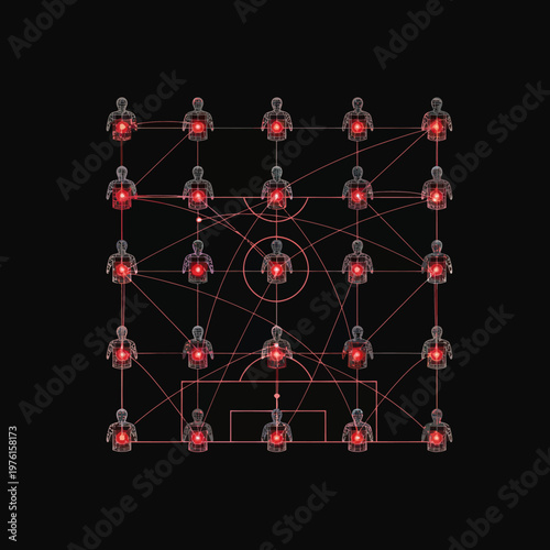 Soccer Team Strategy Tactical Formation.