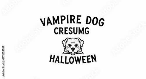 Halloween graphic featuring a dog with "Vampire Dog" and "Halloween" text