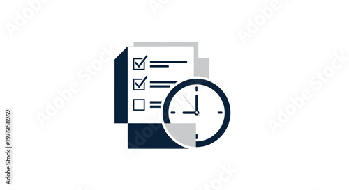 Checklist and clock for task management and time tracking in productivity