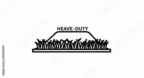 Stylized icon depicting a patch of grass beneath a curved line labeled 