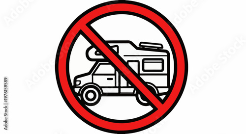 No camping vehicles allowed sign